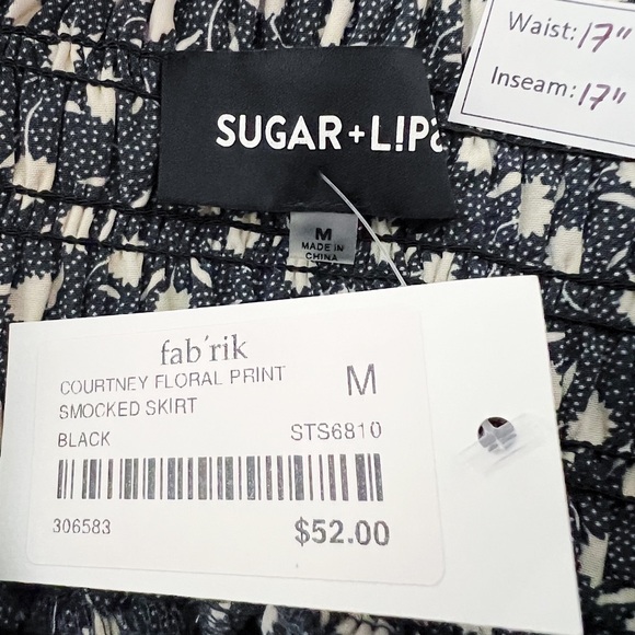 SUGAR + LIPS Moonage Floral Smocked Ruffle Mini Skirt - Picture 6 of 7